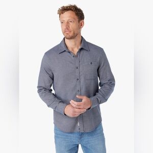 NWT FAIR HARBOR Seaside Lightweight Flannel in Navy Herringbone